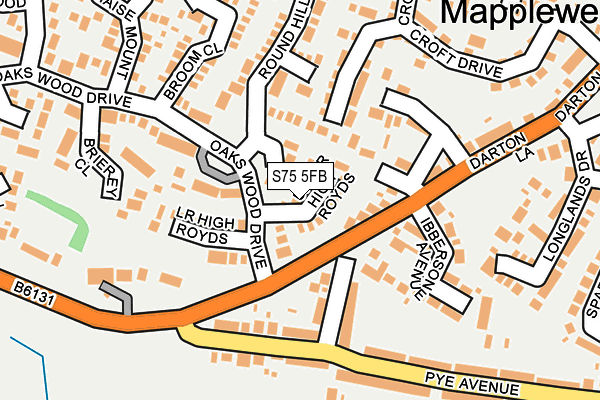 S75 5FB map - OS OpenMap – Local (Ordnance Survey)