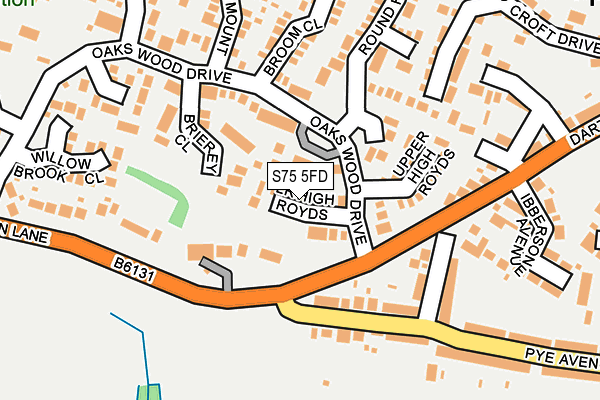 S75 5FD map - OS OpenMap – Local (Ordnance Survey)