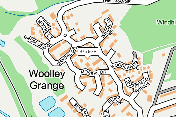 S75 5GP map - OS OpenMap – Local (Ordnance Survey)