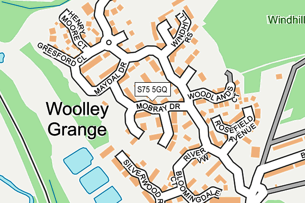 S75 5GQ map - OS OpenMap – Local (Ordnance Survey)