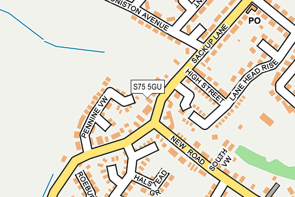 S75 5GU map - OS OpenMap – Local (Ordnance Survey)