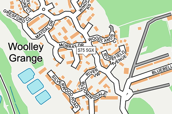 S75 5GX map - OS OpenMap – Local (Ordnance Survey)