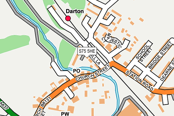 S75 5HE map - OS OpenMap – Local (Ordnance Survey)