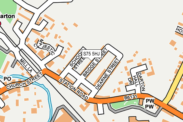 S75 5HJ map - OS OpenMap – Local (Ordnance Survey)