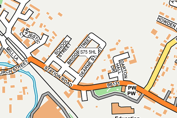 S75 5HL map - OS OpenMap – Local (Ordnance Survey)