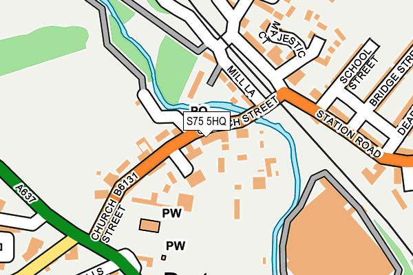 S75 5HQ map - OS OpenMap – Local (Ordnance Survey)