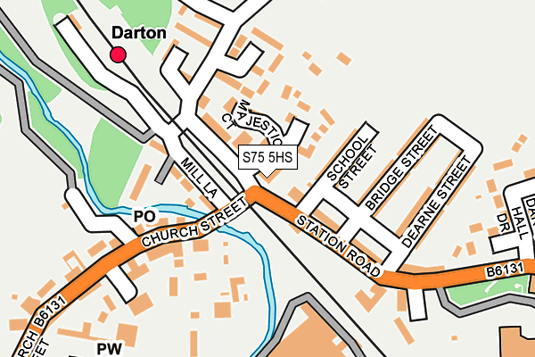 S75 5HS map - OS OpenMap – Local (Ordnance Survey)