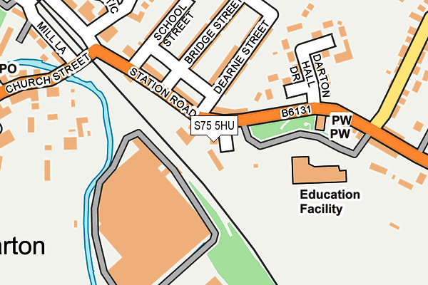 S75 5HU map - OS OpenMap – Local (Ordnance Survey)