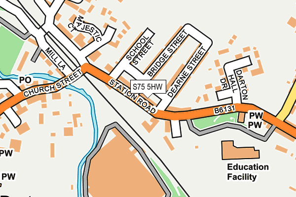 S75 5HW map - OS OpenMap – Local (Ordnance Survey)