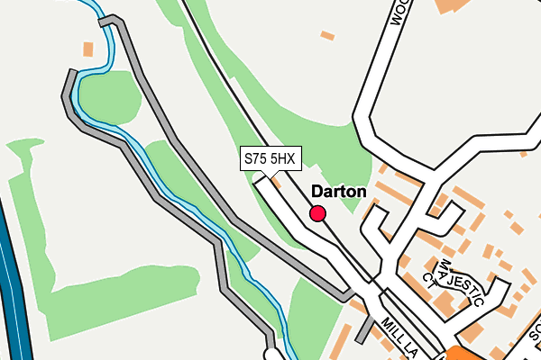 S75 5HX map - OS OpenMap – Local (Ordnance Survey)