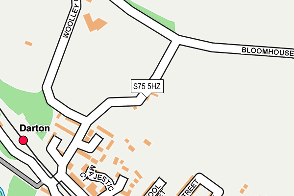 S75 5HZ map - OS OpenMap – Local (Ordnance Survey)
