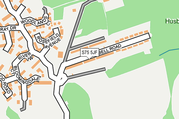 S75 5JF map - OS OpenMap – Local (Ordnance Survey)
