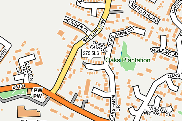 S75 5LS map - OS OpenMap – Local (Ordnance Survey)