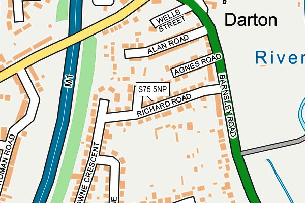 S75 5NP map - OS OpenMap – Local (Ordnance Survey)