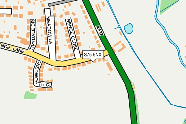 S75 5NX map - OS OpenMap – Local (Ordnance Survey)