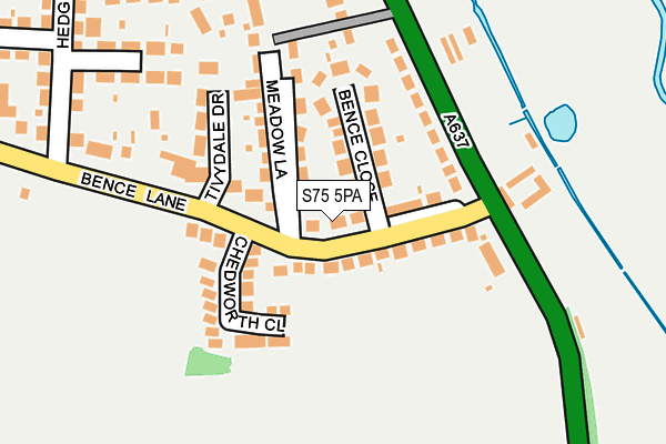 S75 5PA map - OS OpenMap – Local (Ordnance Survey)