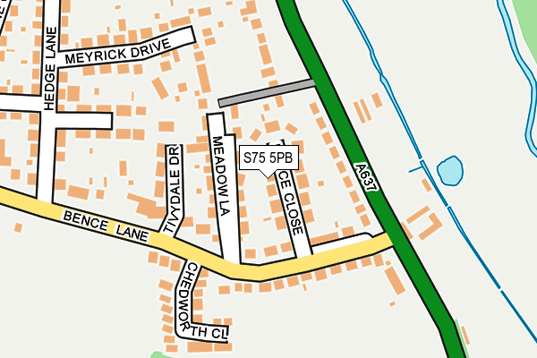 S75 5PB map - OS OpenMap – Local (Ordnance Survey)