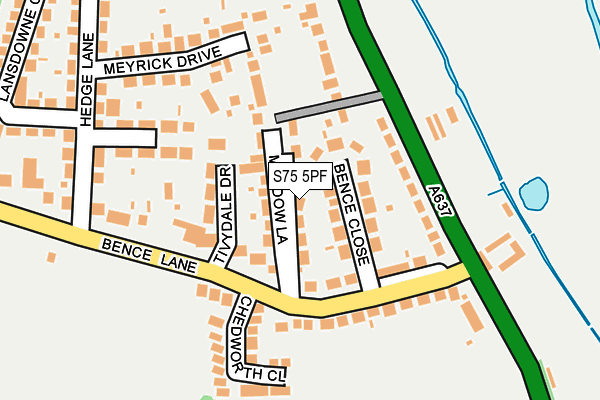 S75 5PF map - OS OpenMap – Local (Ordnance Survey)