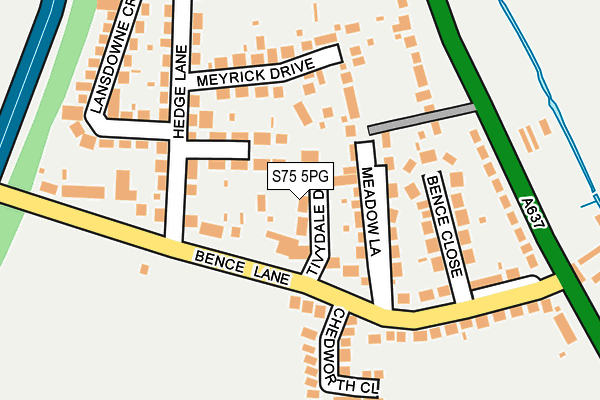 S75 5PG map - OS OpenMap – Local (Ordnance Survey)