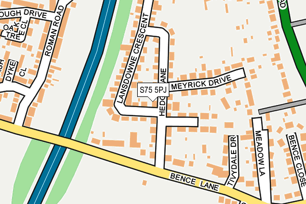 S75 5PJ map - OS OpenMap – Local (Ordnance Survey)