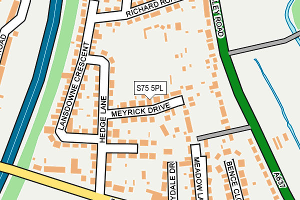 S75 5PL map - OS OpenMap – Local (Ordnance Survey)