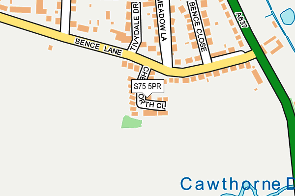 S75 5PR map - OS OpenMap – Local (Ordnance Survey)