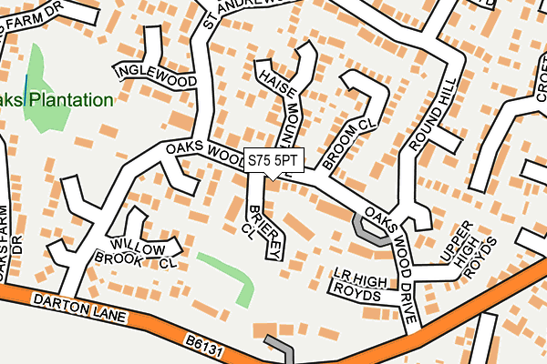 S75 5PT map - OS OpenMap – Local (Ordnance Survey)