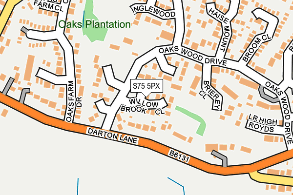 S75 5PX map - OS OpenMap – Local (Ordnance Survey)