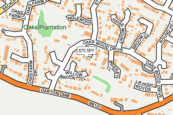 S75 5PY map - OS OpenMap – Local (Ordnance Survey)