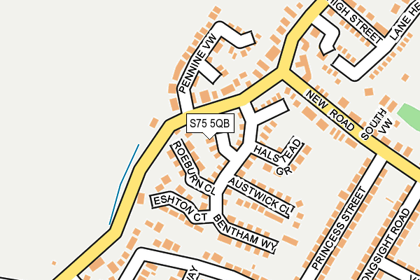 S75 5QB map - OS OpenMap – Local (Ordnance Survey)