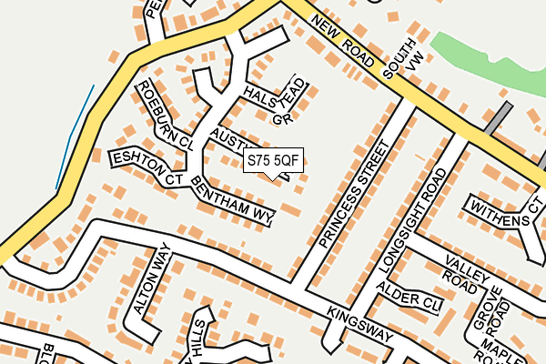 S75 5QF map - OS OpenMap – Local (Ordnance Survey)