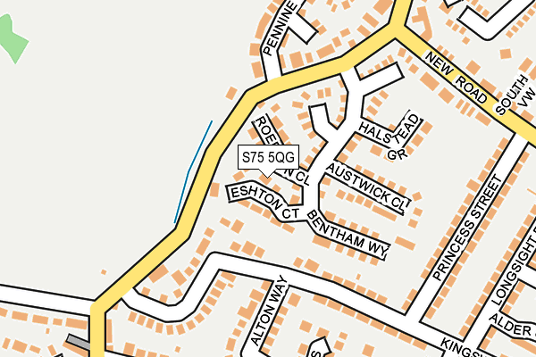 S75 5QG map - OS OpenMap – Local (Ordnance Survey)