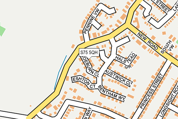 S75 5QH map - OS OpenMap – Local (Ordnance Survey)