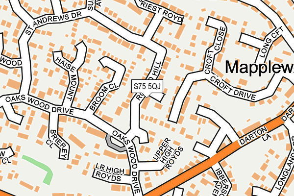 S75 5QJ map - OS OpenMap – Local (Ordnance Survey)