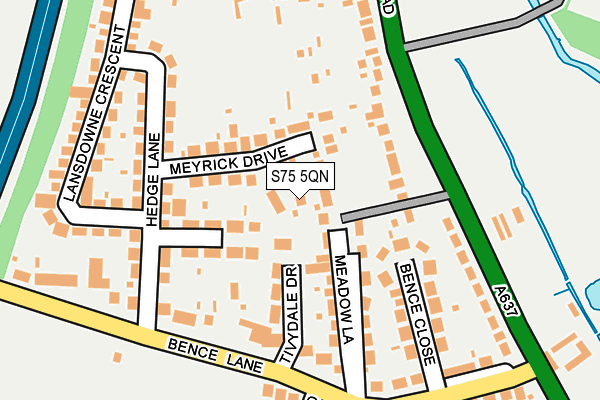 S75 5QN map - OS OpenMap – Local (Ordnance Survey)