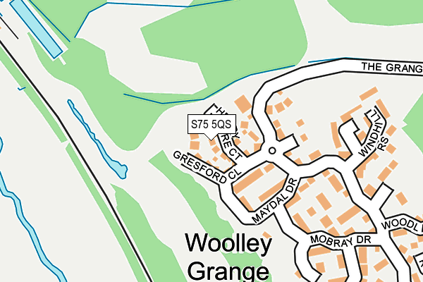 S75 5QS map - OS OpenMap – Local (Ordnance Survey)