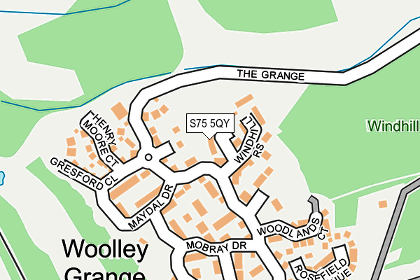 S75 5QY map - OS OpenMap – Local (Ordnance Survey)