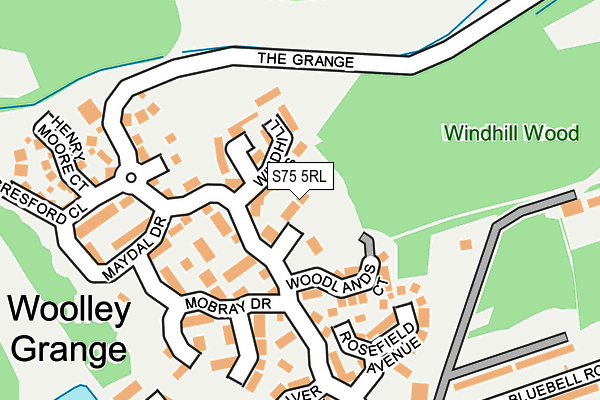 S75 5RL map - OS OpenMap – Local (Ordnance Survey)