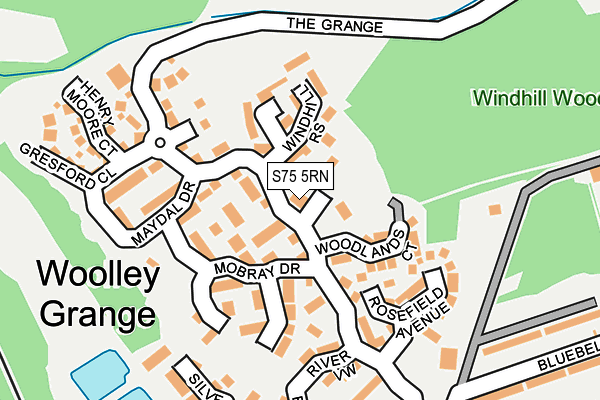 S75 5RN map - OS OpenMap – Local (Ordnance Survey)