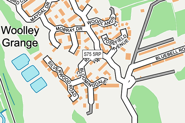 S75 5RP map - OS OpenMap – Local (Ordnance Survey)