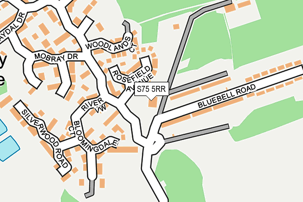 S75 5RR map - OS OpenMap – Local (Ordnance Survey)