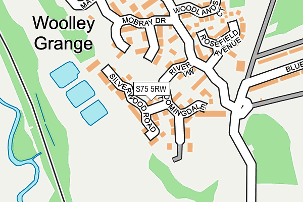 S75 5RW map - OS OpenMap – Local (Ordnance Survey)