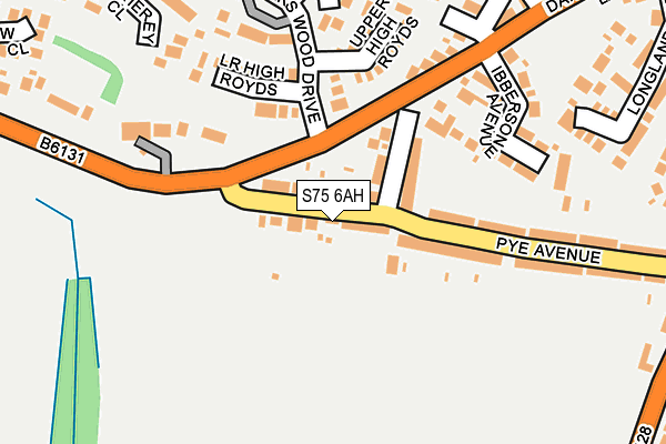 S75 6AH map - OS OpenMap – Local (Ordnance Survey)