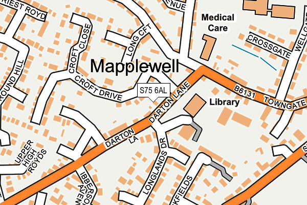 S75 6AL map - OS OpenMap – Local (Ordnance Survey)