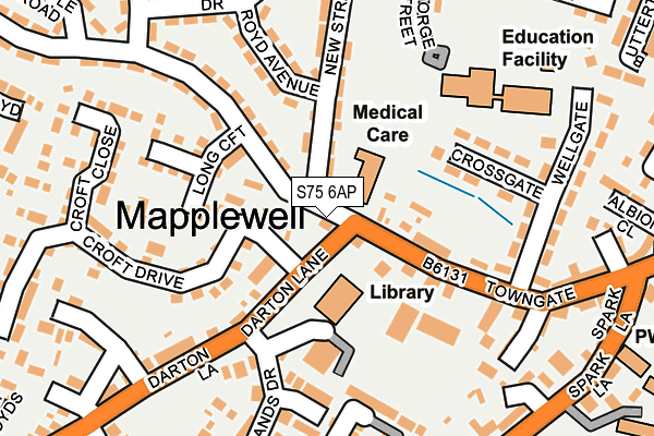S75 6AP map - OS OpenMap – Local (Ordnance Survey)