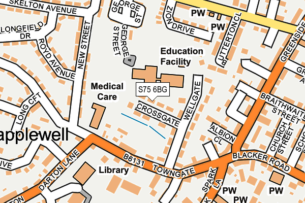 S75 6BG map - OS OpenMap – Local (Ordnance Survey)