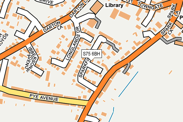 S75 6BH map - OS OpenMap – Local (Ordnance Survey)