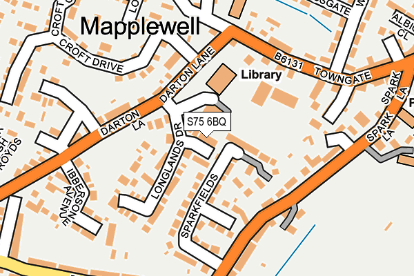S75 6BQ map - OS OpenMap – Local (Ordnance Survey)