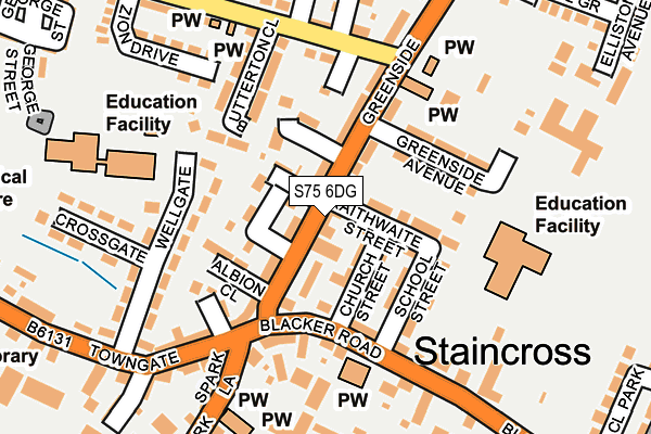 S75 6DG map - OS OpenMap – Local (Ordnance Survey)