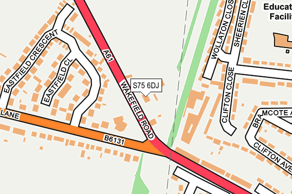 S75 6DJ map - OS OpenMap – Local (Ordnance Survey)